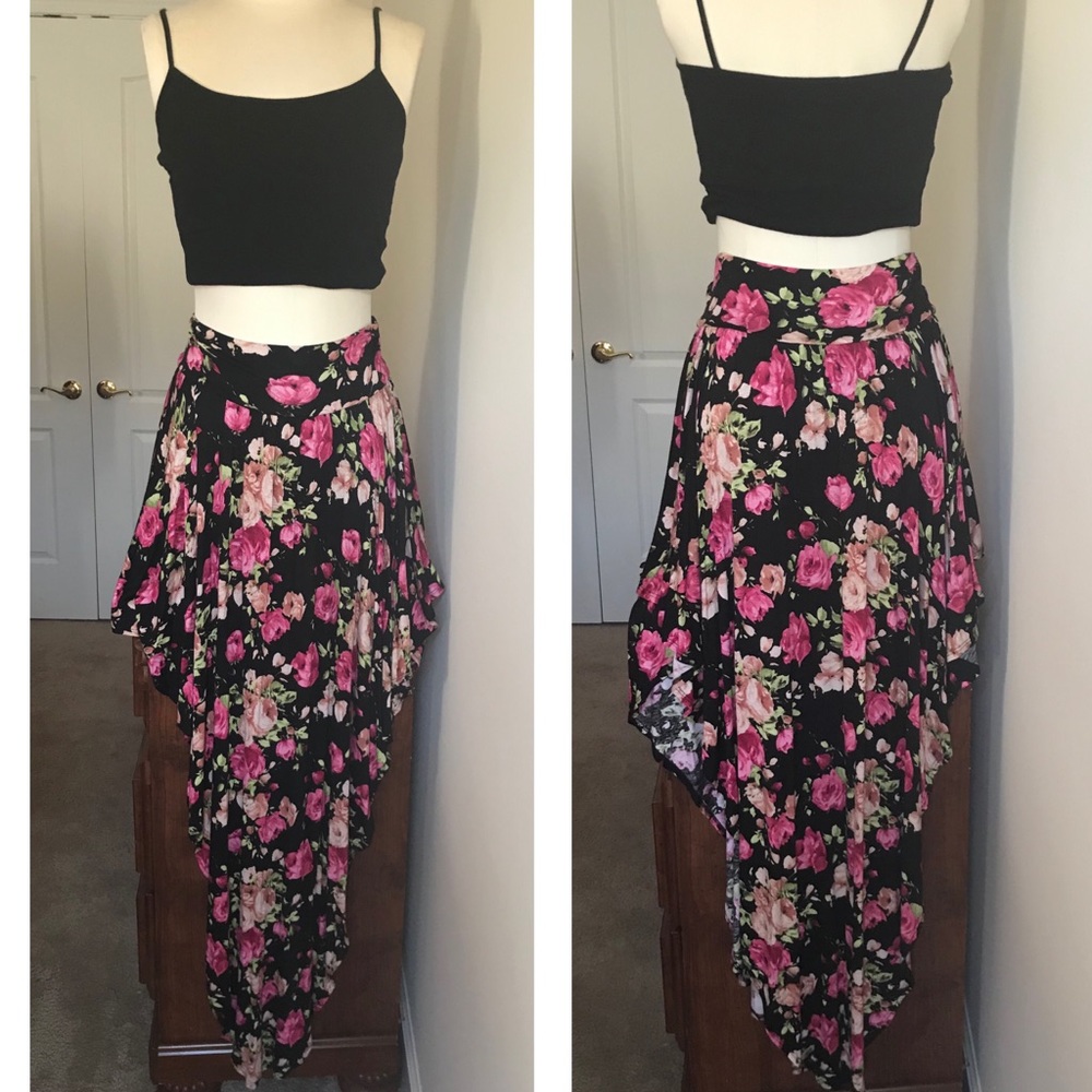 GoJane L Floral Asymmetrical Skirt